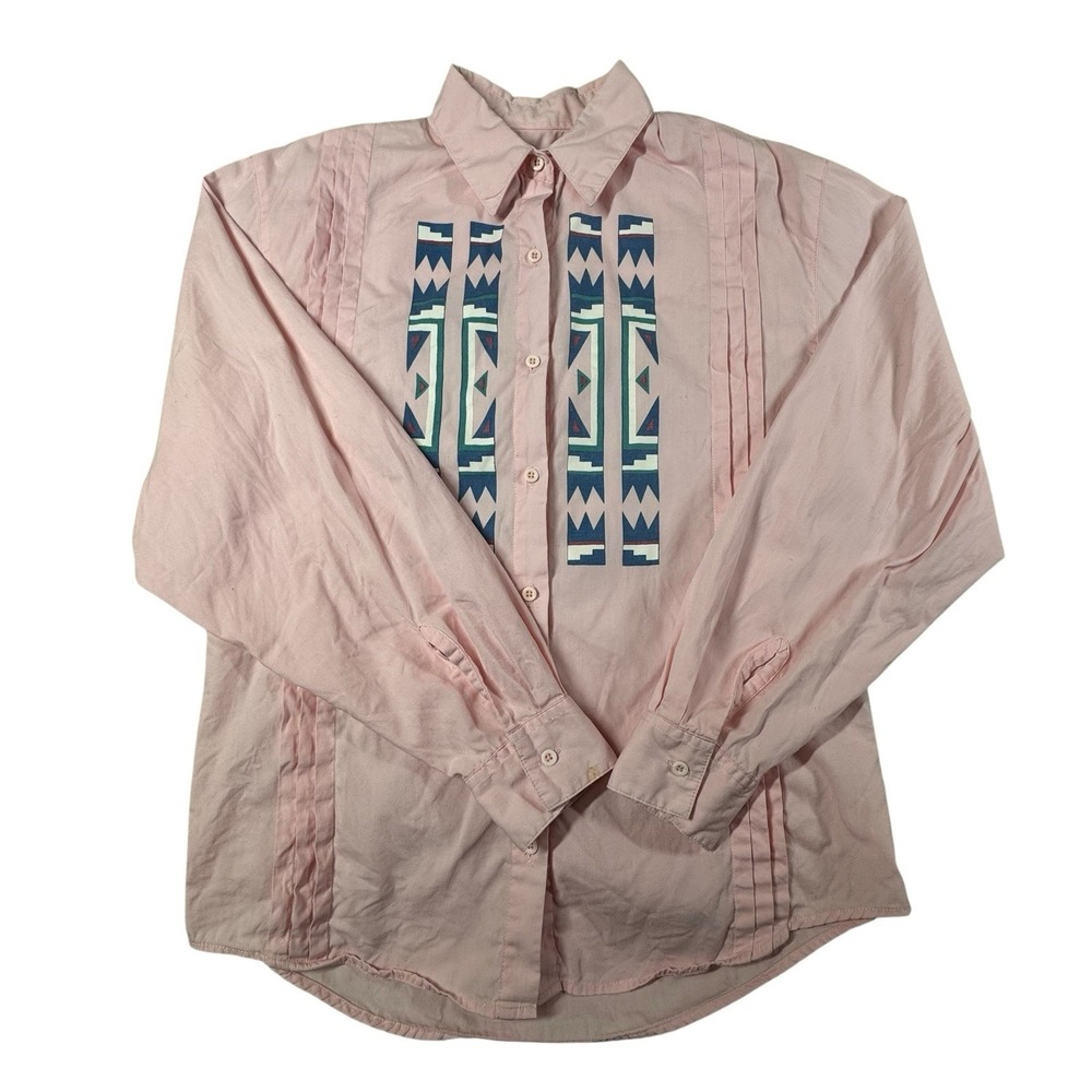 Wrangler Vintage Western Shirt Top Sz‎ Large? Pink Button Down